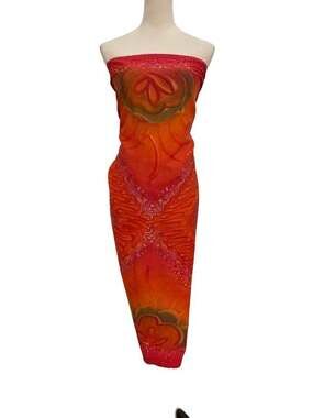 Roundy Bay Vintage Tropical Floral Sarong Wrap Skirt Cover Up One Size